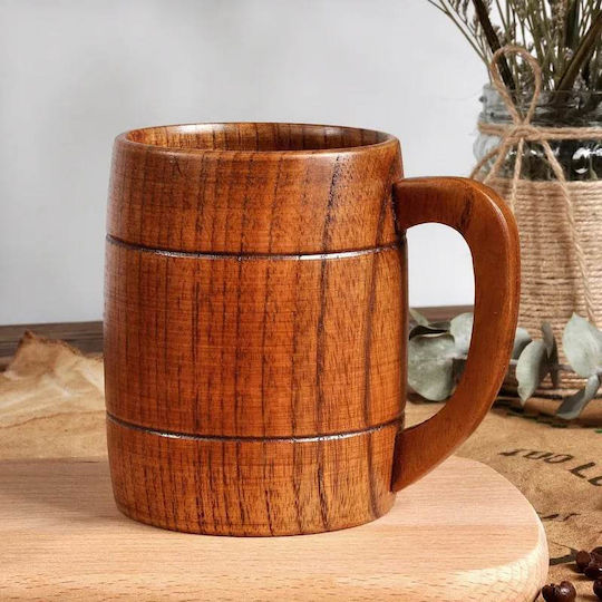 Ξύλινο Ποτήρι 330ml Καφέ Τσάι Μπύρα Wooden Glass 330ml Coffee Tea Beer