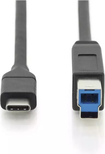 Digitus USB 3.1 Cable USB-C male - USB-B PD Μαύρο 1.8m AK-300149-018-S