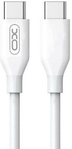 XO NB124 USB 2.0 Cable USB-C male - USB-C 40W PD Λευκό 1m XO-NB124