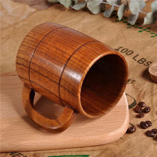 Ξύλινο Ποτήρι 330ml Καφέ Τσάι Μπύρα Wooden Glass 330ml Coffee Tea Beer