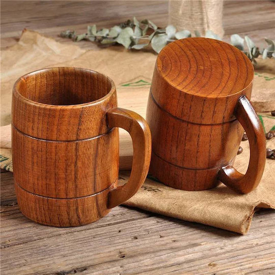 Ξύλινο Ποτήρι 330ml Καφέ Τσάι Μπύρα Wooden Glass 330ml Coffee Tea Beer