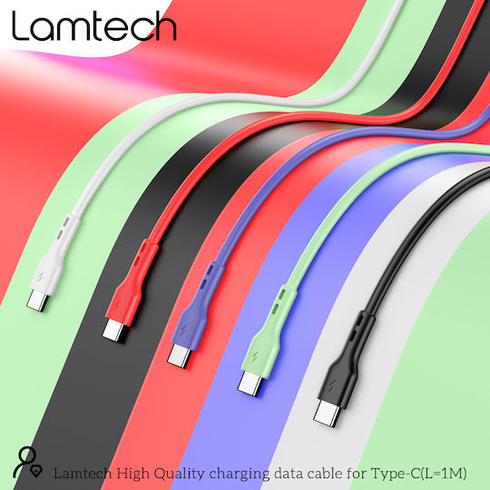 Lamtech USB 2.0 Cable USB-C male - USB-A 18W Μπλε 1m LAM446803