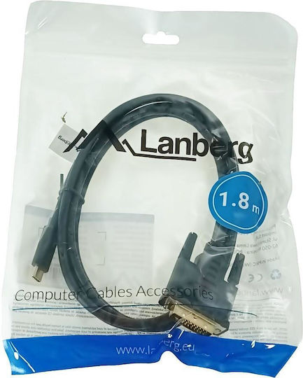 Lanberg Video Cable USB-C Male - DVI-D Black 1.8m CA-CMDV-10CU-0018-BK