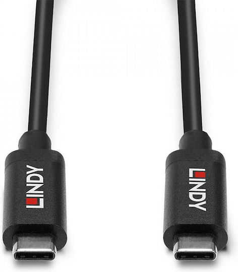 Lindy USB 3.2 Video Cable USB-C male - USB-C PD Μαύρο 5m 43308