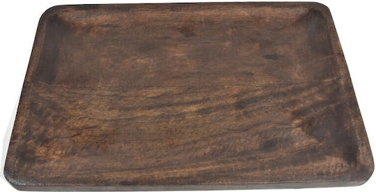 Nakaro Hölzernes Servierplatte 2 Basisen Dunkel 40x26xHöhe 8cm