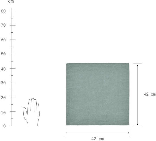 Riga Πετσέτα Λινή 42x42 Cm Φασκόμηλο Φασκόμηλο 100% Λινό Μήκος 42 X Πλάτος 42 Cm