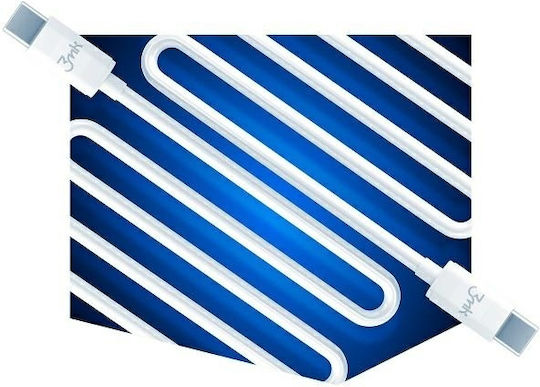 3MK Hyper USB 2.0 Cable USB-C male - USB-C 100W Λευκό 2m 3MK4020