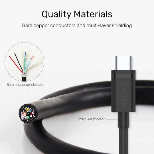Unitek USB 3.1 Cable USB-C Male - USB-A Black 2m