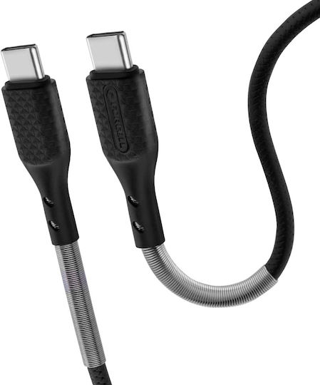Forcell Carbon Braided USB 2.0 Cable USB-C male - USB-C 60W PD Μαύρο 1m FOCB-152313
