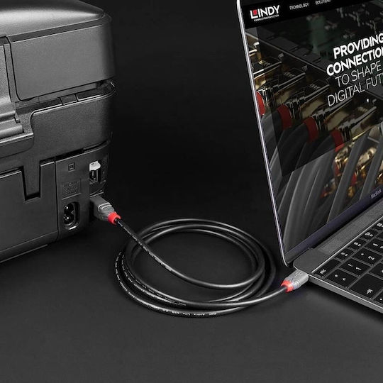 Lindy USB 2.0 Cable USB-C male - USB-B Μαύρο 1m 36941