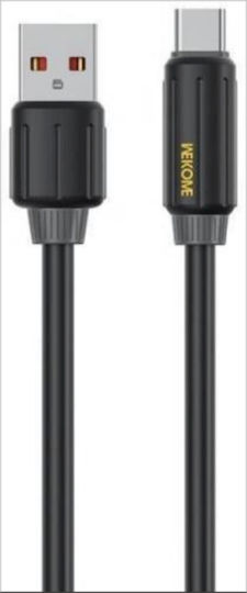 WK USB 2.0 Cable USB-C male - USB-A 66W PD Μαύρο 1m 250835