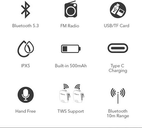 Sonic Gear BIKECLIPZ Ηχείο Bluetooth 10W με Ραδιόφωνο Πράσινο