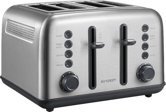 Buydeem Toaster 4 Slots 1800W Gray