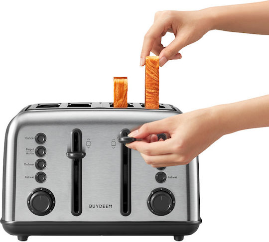 Buydeem Toaster 4 Slots 1800W Gray