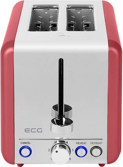 ECG Prăjitor de pâine 2 sloturi 925W Roșu