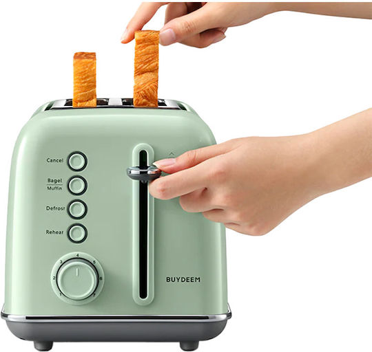 Buydeem Toaster 2 Schlitze 900W Grün