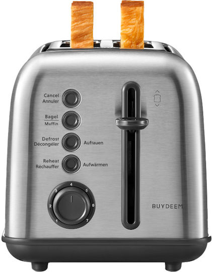 Buydeem Toaster 2 Schlitze 900W Gray