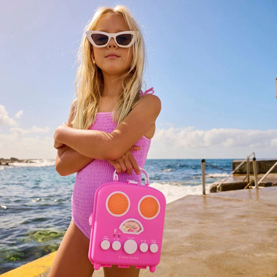 Sunnylife Beach Sounds Bluetooth Speaker with Battery Life up to 6 hours Candy Pink
