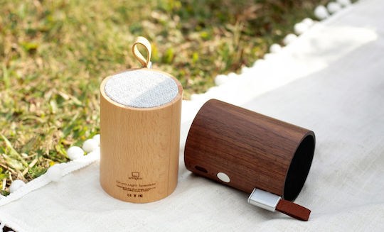 Gingko Drum Light Ηχείο Bluetooth 5W με Διάρκεια Μπαταρίας έως 8 ώρες Bamboo