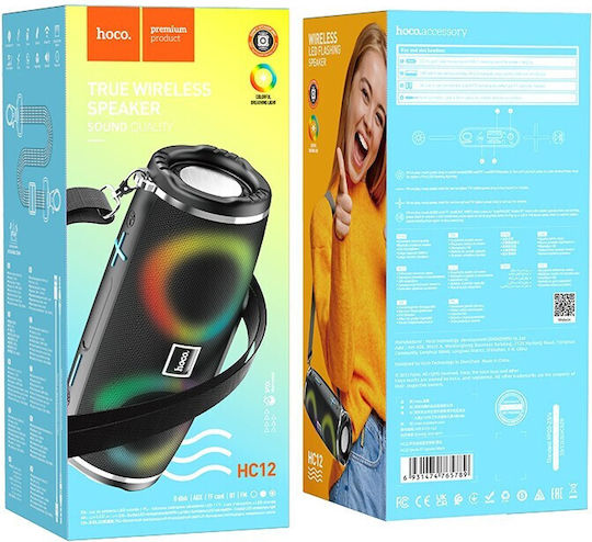Hoco HC12 Bluetooth-Lautsprecher 10W mit Radio und Akkulaufzeit bis zu 2 Stunden Schwarz
