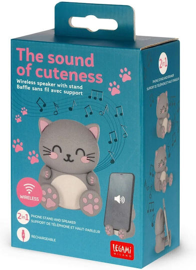 Legami Milano Kitty Ηχείο Bluetooth με Διάρκεια Μπαταρίας έως 3 ώρες Γκρι
