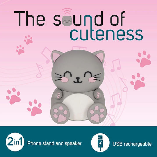 Legami Milano Kitty Ηχείο Bluetooth με Διάρκεια Μπαταρίας έως 3 ώρες Γκρι