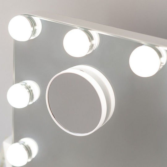 Flamingueo Makeup Mirror with Light 64x54.5cm White
