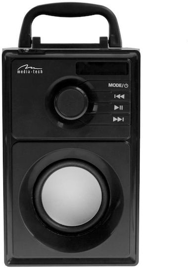 Media-Tech Boombox BT Bluetooth Speaker 15W with Radio and Battery Life up to 6 hours Black