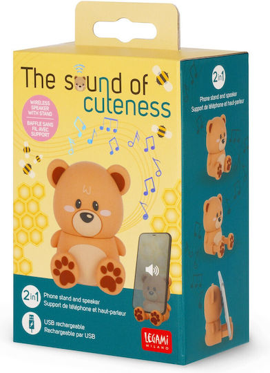 Legami Milano The Sound of Cuteness Bear Ηχείο Bluetooth με Διάρκεια Μπαταρίας έως 3 ώρες Καφέ