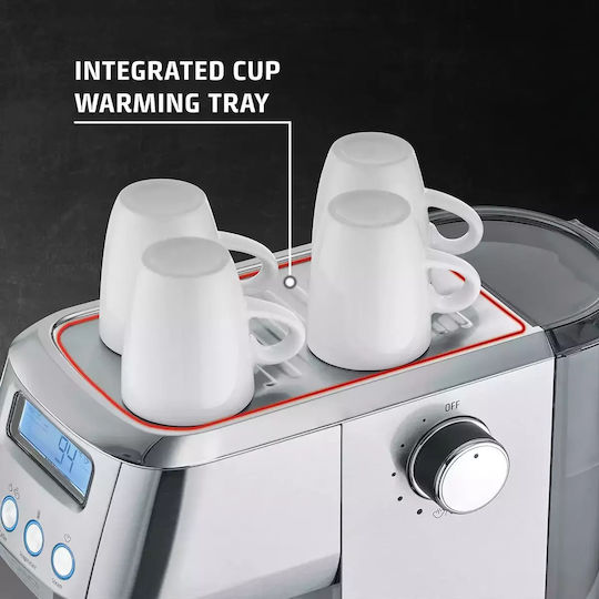 Caso Μηχανή Espresso 1350W Πίεσης 20bar για Cappuccino Γκρι