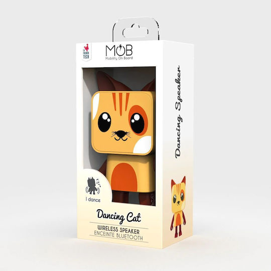 Mob Dancing Animals Cat Ηχείο Bluetooth 3W με Διάρκεια Μπαταρίας έως 4 ώρες Καφέ