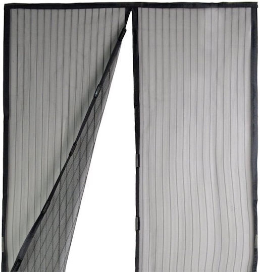 Mosquito Net Door with Velcro with Magnetic Clasp Black 210x101cm
