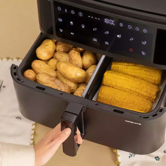Create Air Fryer with Double Detachable Bucket 10lt Black