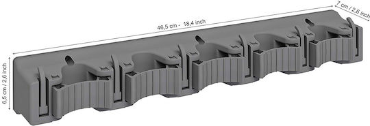 Polyhanger Organizer 5 Rods 6 Folding Hooks Gray 46.5x6.5x7cm Plastic
