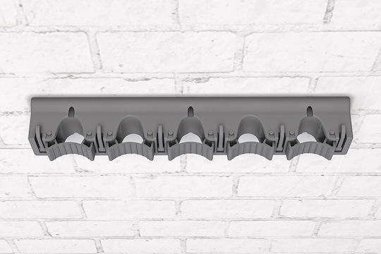 Polyhanger Organizer 5 Rods 6 Folding Hooks Gray 46.5x6.5x7cm Plastic