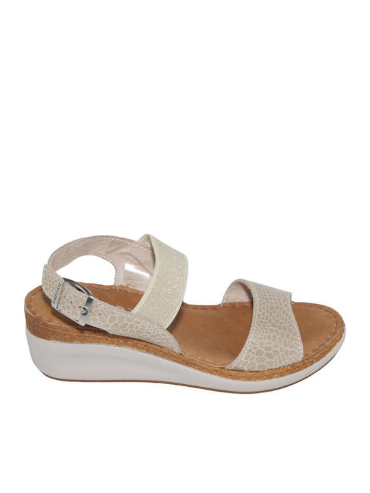 Damenplattformen Beige
