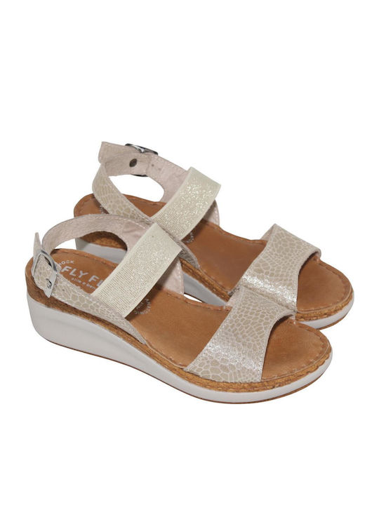 Damenplattformen Beige