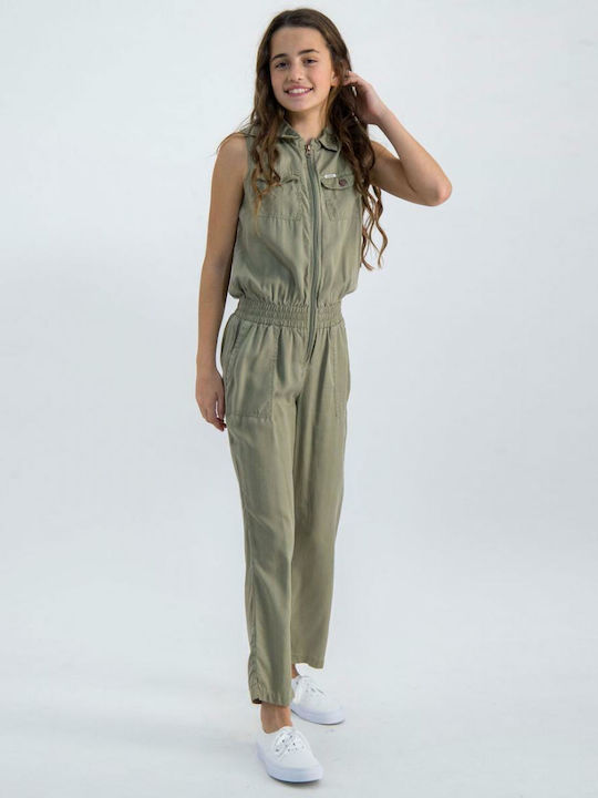 Garcia Jeans Kids' Fabric Jumpsuit Green.