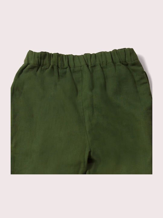 Little Green Radicals Pantaloni din Material Textil pentru Copii Verde