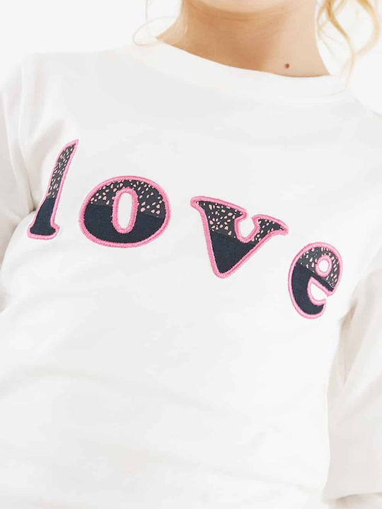 Παιδική Μακρυμάνικη Μπλούζα Mexx 2149 Love White 0272000109002146