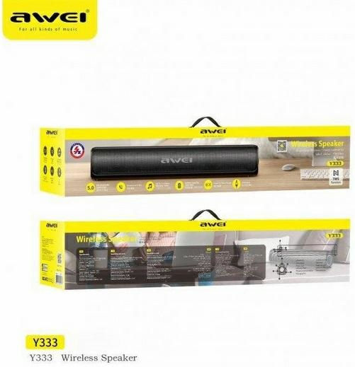 Awei Y333 Ηχείο Bluetooth 10W με Ραδιόφωνο και Διάρκεια Μπαταρίας έως 3.5 ώρες Μαύρο