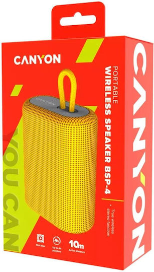 Canyon BSP-4 Bluetooth Speaker 5W with Radio and Battery Life up to 4 hours Yellow