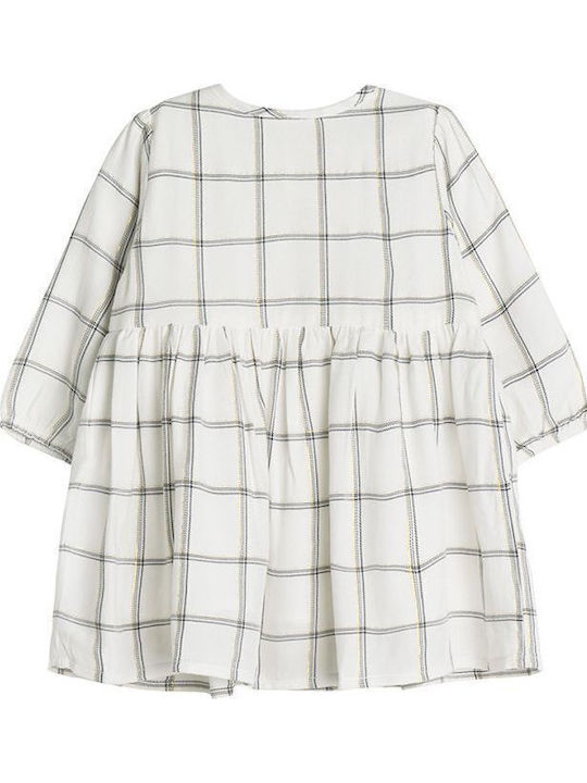 Cool Club Children's Dress Long Sleeve Set with Coat Ecru