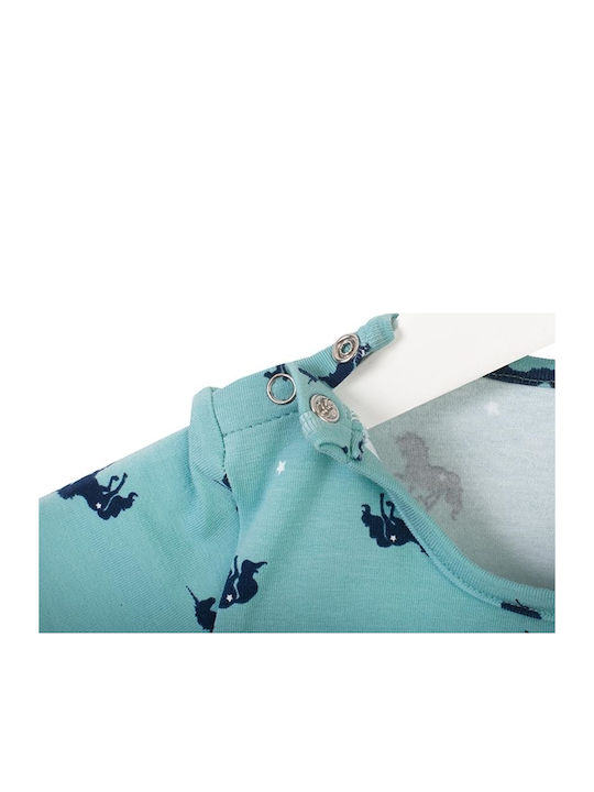 Karfitswmenos Gatos Baby Mädchenkleid Integriertes Body & Muster Einhörner