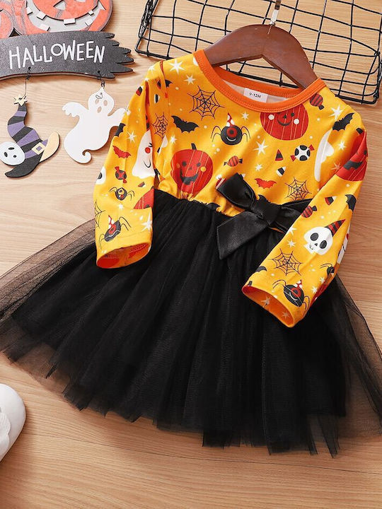 Halloween Dress Pumpkin Stars Black