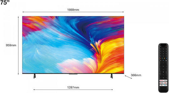 TCL Smart Τηλεόραση 75" 4K UHD LED P635 HDR (2022) 75P635