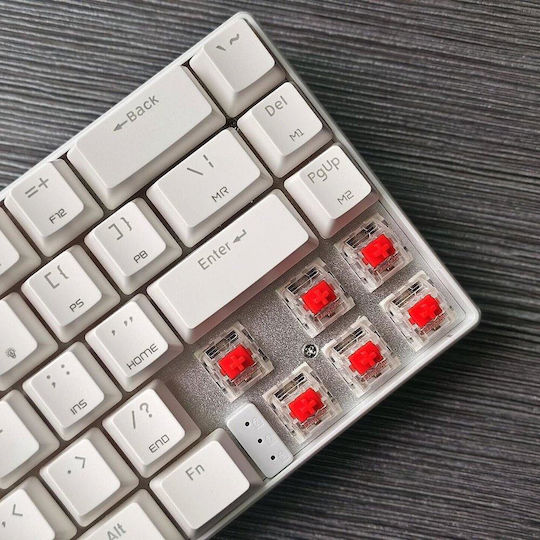 Motospeed CK67 Gaming Mechanische Tastatur 65% mit Kailh Rot Schaltern und RGB-Beleuchtung (Englisch US) Weiß