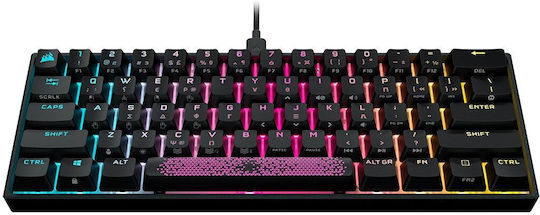 Corsair K65 RGB Mini Gaming Mechanical Keyboard 60% with Cherry MX Speed switches and RGB lighting (Greek)