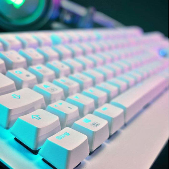 Sharkoon Skiller SGK3 Gaming Μηχανικό Πληκτρολόγιο με Kailh Red διακόπτες και RGB φωτισμό (Αγγλικό US) Λευκό