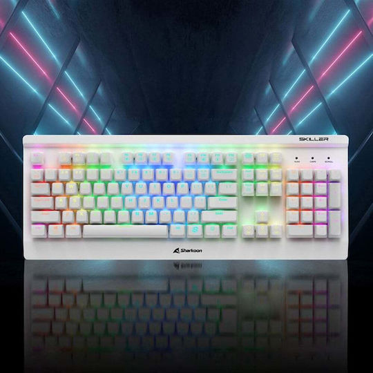 Sharkoon Skiller SGK3 Gaming Μηχανικό Πληκτρολόγιο με Kailh Red διακόπτες και RGB φωτισμό (Αγγλικό US) Λευκό